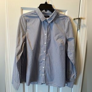 Blue and White stripped button down shirt